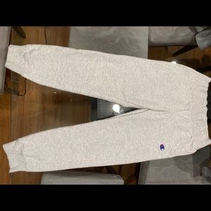 Grey/white champion sweatpants